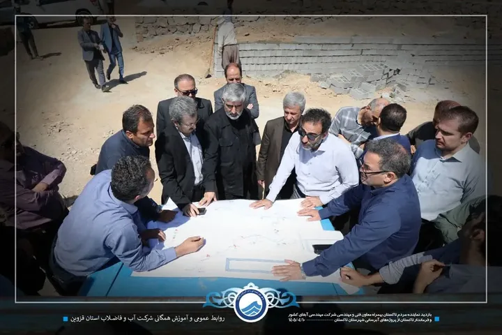 بازدید معاون شرکت مهندسی آبفای کشور از پروژه‌های راهبردی آبرسانی در شهرستان تاکستان