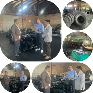 بازدید کارشناسان نظارتی صمت قزوین از واحد تولیدی روکش تایر با هدف پایش روند تولید