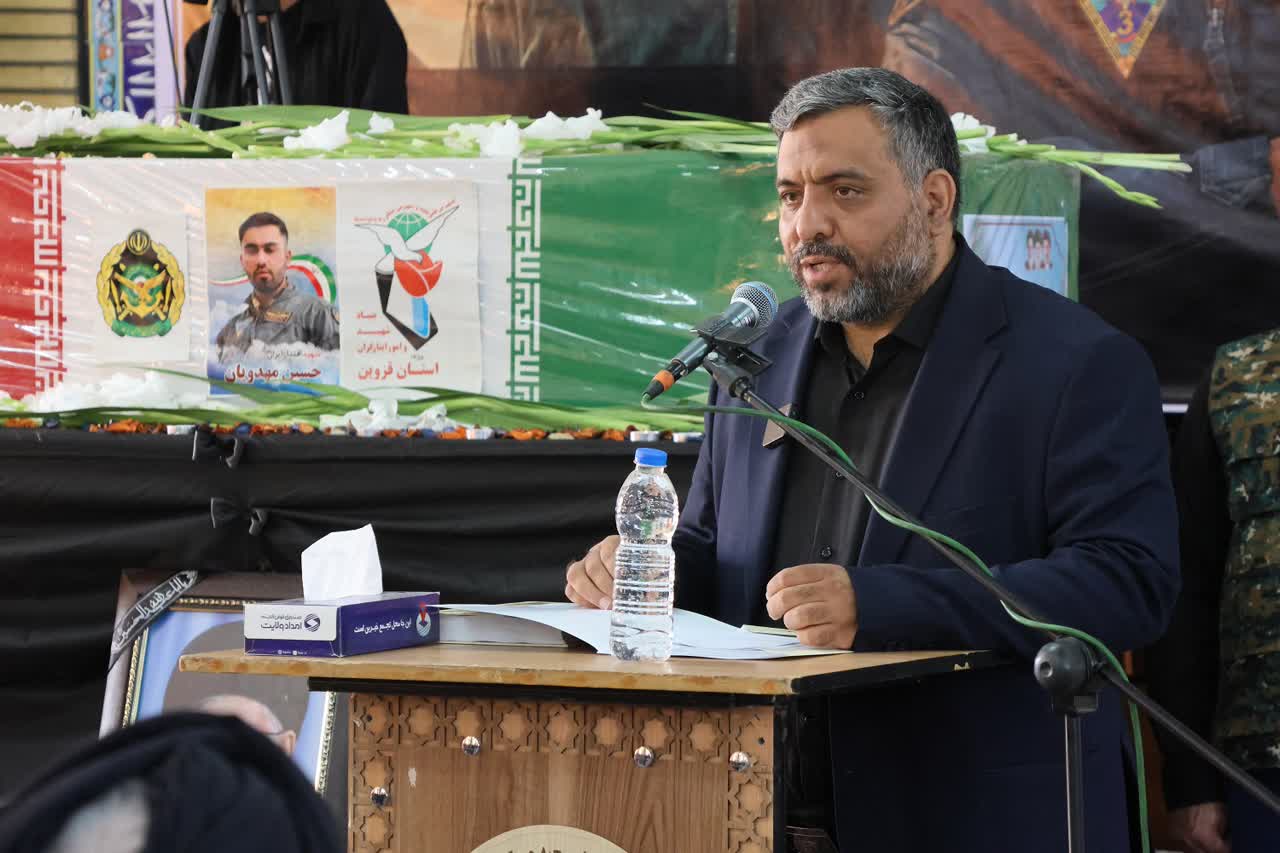 وداع امدادگران قزوین با شهید خلبان حسین مهدویان