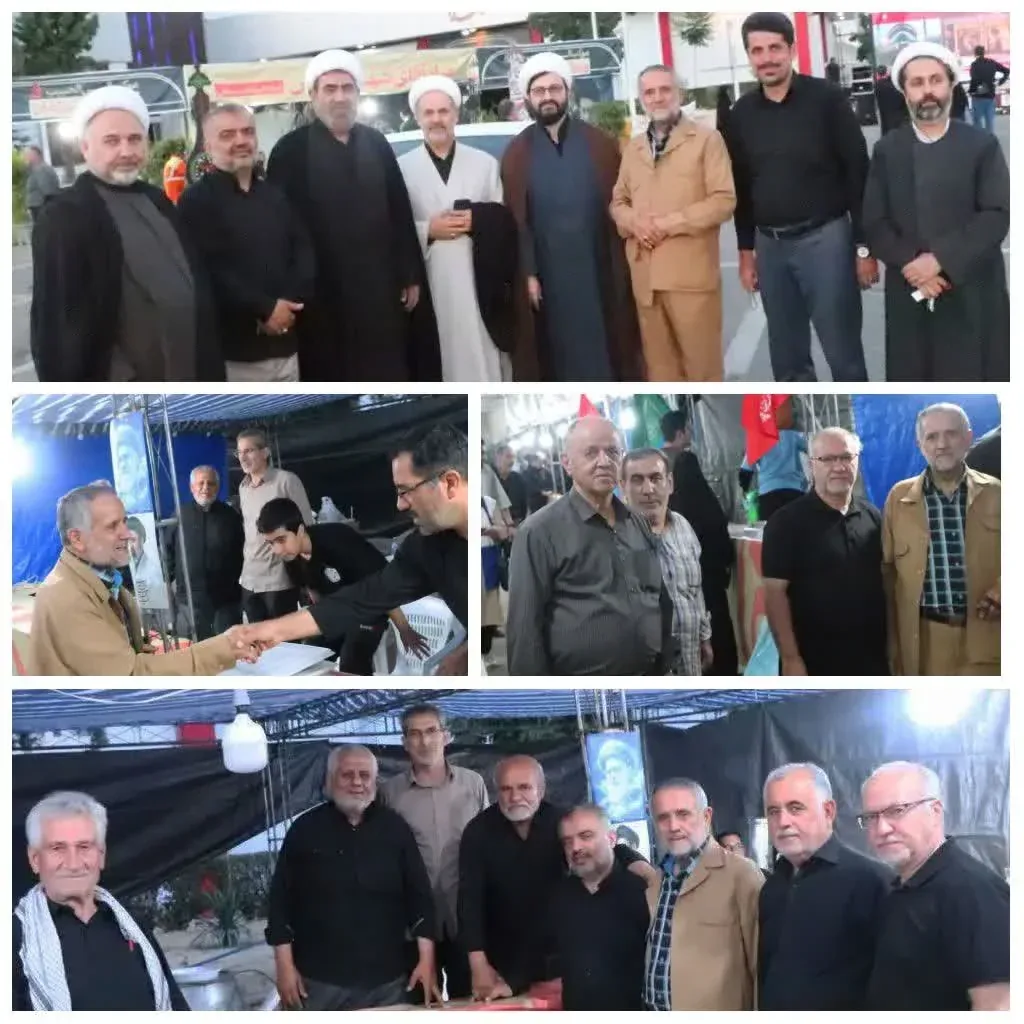 حضور رئیس و عضو شورای اسلامی شهر قزوین در موکب «الی‌الحبیب» و قدردانی از خادمان زائران مراسم وداع و تشییع امام شهید