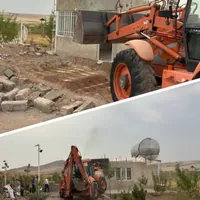 تخریب ساخت‌وساز غیرمجاز در اراضی کشاورزی جاده الموت